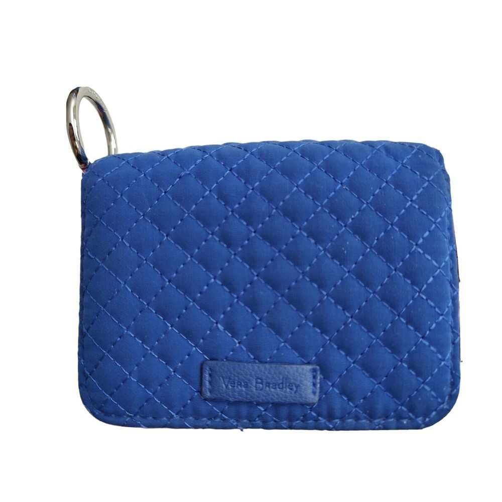 Vera Bradley Blue quilted zip around Wallet  Floral change purse